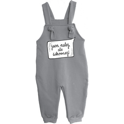 Mothylic for Kids Dětské rostoucí lacláče Jsem malej ale šikovnej! šedá