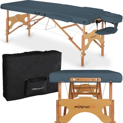 AVENO LIFE Drevený masážny stôl AURA 64 cm - modrý