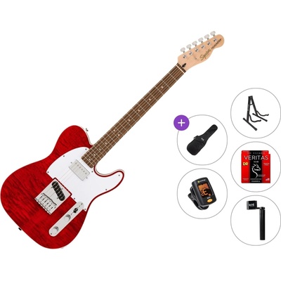 Squier Affinity Series Telecaster FMT SH LRL Standard SET Crimson Red Transparent Електрическа китара