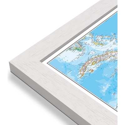 National Geographic Karibik - nástěnná mapa 90 x 60 cm Varianta: mapa v dřevěném rámu, Provedení: Pegi bílý