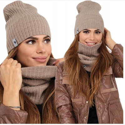 Fashionweek dámská čepice a šála cashmere touch S2204 Capuccino