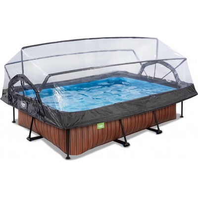 Exit Toys Frame s kartušovou filtrací a kopulí 220x150 x 65 cm Dřevo