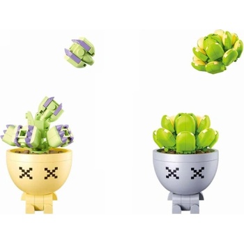 Sluban B1076 Sukulenty v květináči Displej 6 ks