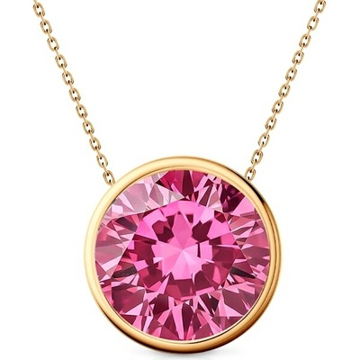 Savicki Náhrdelník žlté zlato, ružový laboratórny diamant TJ-N02-BR-050-LABPINK-Z