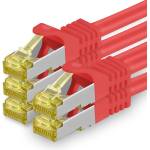 1aTTack. de Cat. 7 network cable 5m red pack of 5 Cat7 Ethernet cable network LAN cable raw cable 10 Gb s SFTP PIMF LSZH set patch cable with Rj 45 plug Cat. 6a - 4251073616162