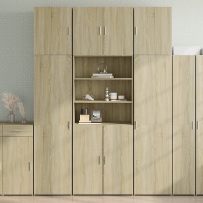 vidaXL Висок шкаф, сонома дъб, 80x42, 5x249 см, инженерно дърво (3281359)