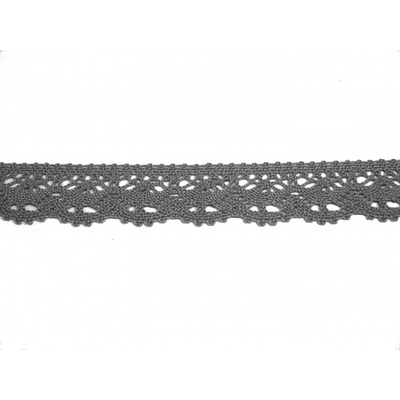 Bavlněná paličkovaná krajka 2025/23mm šedá/5m