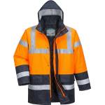 Portwest hi-vis essential es1 es466 / Мъжко светлоотразително водоустойчиво яке - hv оранжево/тъмносиньо l (es466onrl)