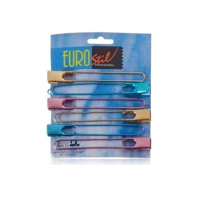 Eurostil Щипки за Косата Eurostil Метален цвята (6 uds)