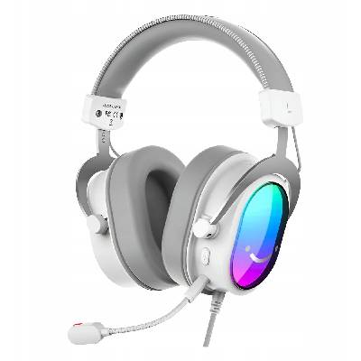 H16W 7.1 геймърски слушалки, бял цвят с RGB подсветка (H16W) (H16W)