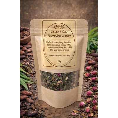 Golden Leaf Zelený čaj s čokoládou a růžemi 25 g