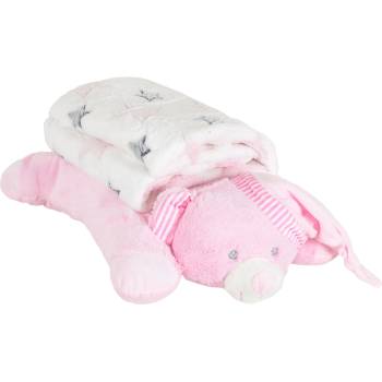 Cangaroo Бебешко одеяло с възглавница Cangaroo - Sleepy Bear, 90 х 75 cm, розово (111960)