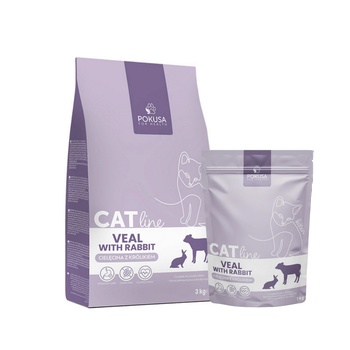 POKUSA POKUSA - храна за подрастващи котки с телешко и заешко, 1 кг, 3 кг - Полша (PO_2BfRa-1)