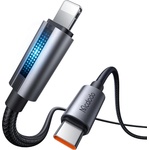 Mcdodo Кабел за данни - Mcdodo (CA-5710) - с дишаща светлина, USB-C → Lightning, 36W, 3A, 1.2m - Черен