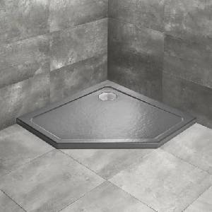 Radaway Душово корито Radaway Doros PT Stone, петоъгълно, 90x90 см, антрацит, акрил (SDRPT9090-01-64S)
