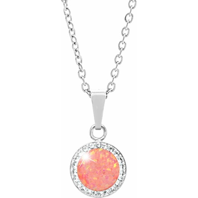 JSB Bijoux Opál s křišťálovými kameny Swarovski Peach Pastel 92300025pea (Ag925/1000, 2,1 g)