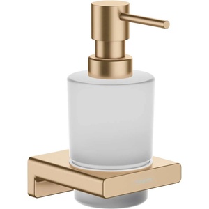 Hansgrohe AddStoris - Дозатор за сапун с държач, матирано стъкло/четкан бронз 41745140 (41745140)