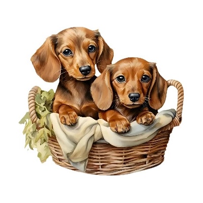 Vinylová samolepka - jezevčíci (14,0 x 13,0 cm) – Zbozi.Blesk.cz