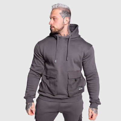 Iron Aesthetics Cargo Hoodie tmavosivá