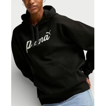 PUMA Essetials+ Script Fleece Hoodie Black