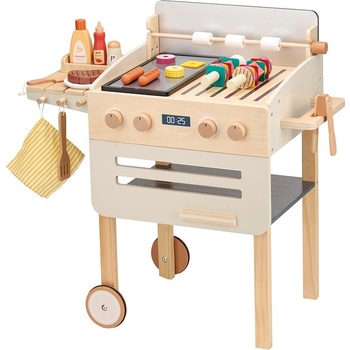 Lelin Детско дървено барбекю Lelin - С аксесоари (L40313)