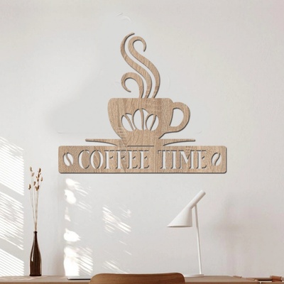 dřevo života Dřevěná dekorace COFFEE Rozměry (cm): 60x52, Zvolte barvu dekoru: Dub Sonoma