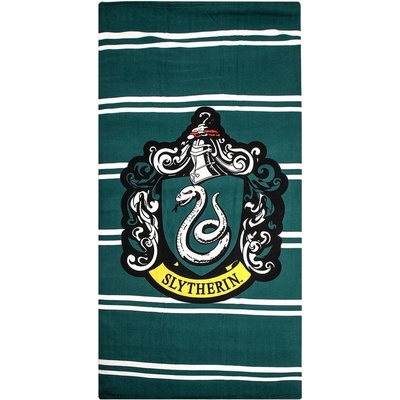 CurePink Ručník osuška Harry Potter Kolej Zmijozel 90 x 180 cm