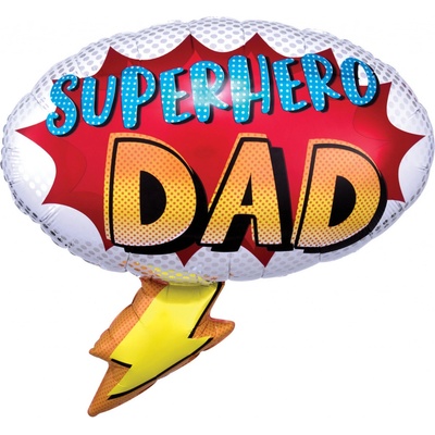 Fóliový balónek Superhero Dad 68x66 cm