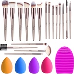 Bestope Четка за грим, 4 Спонж-чета и 1 почистващ препарат - Rose Gold BESTOPE