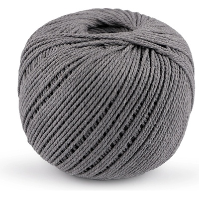 Prima-obchod Bavlněná příze macrame Ø2 mm rozčesávací, barva 17 šedá