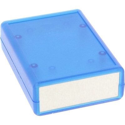 Hammond Electronics 1593XALTBU plastová krabička 140 x 66 x 28 plast ABS , hliník modrá (transparentní) 1 ks