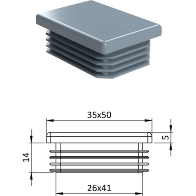 Krytka plastová 35 x 50 mm