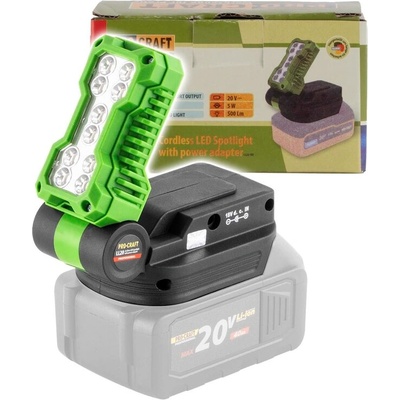 Акумулаторен LED прожектор PROCRAFT LL20bb - 20V, с USB-C/A зареждане, 3 режима, безчетков (Solo) (LL20bb)