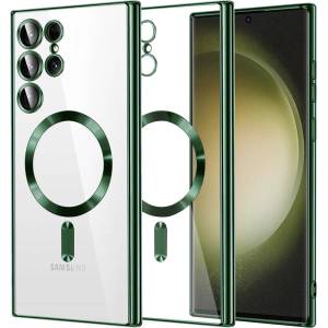 Techsuit Калъф за Samsung Galaxy S23 Ultra - Luxury Crystal MagSafe - Deep Green (KF2324753)