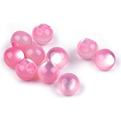 Perla k našití / knoflík kočičí oko Ø10 mm, malé, 2 růžová sv.