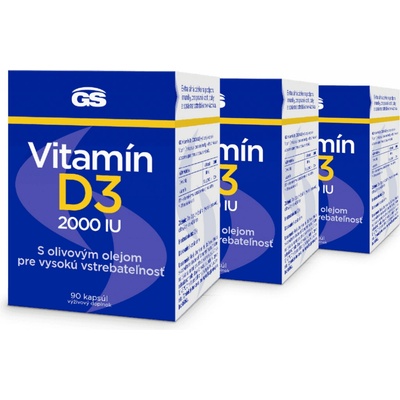 GS Vitamín D3 2000 IU 3 × 90 kapsúl