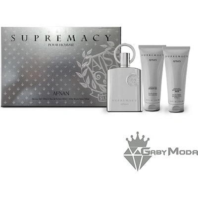 Afnan Supremacy Silver - EDP парфюмна вода 100 ml + балсам за след бръснене 100 ml + душ гел 100 ml - подаръчен комплект за мъже (1041208)