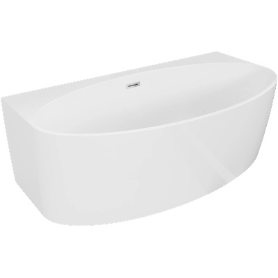 Mexen Bruna свободностояща вана до стена 150 x 82 cm, бял гланц, преливник хром - 52731508200-01 (52731508200-01)