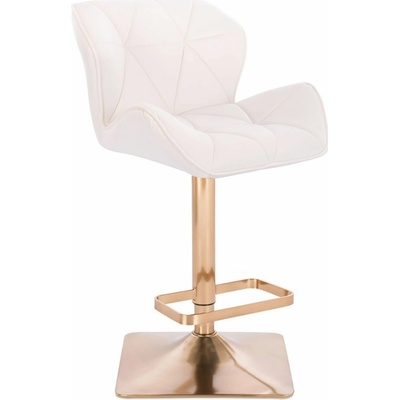 LuxuryForm Design Milano Velur na zlatej hranatej podstave / biela