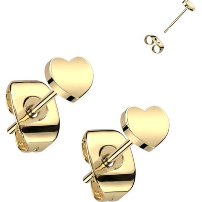 Steel Edge titanové náušnice srdíčka SET23ER10 zlatá