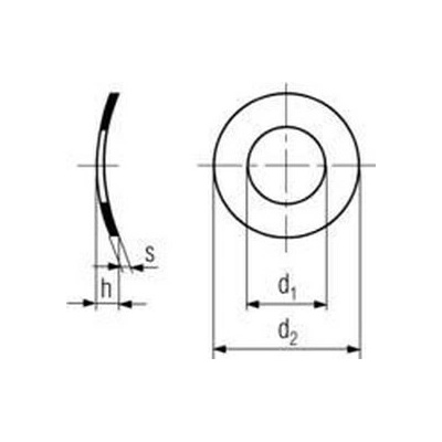Killich podložka M10 pr. 10.5x18x0.8 ZINOK pružná prohnutá DIN 137A [1 ks]