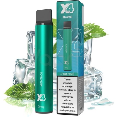 X4 Bar Zero Mentol 0 mg 600 potáhnutí – Zboží Dáma