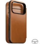 Nomad Модерен кожен калъф тип фолио, цвят седло (Horween) - iPhone 18 Pro/17 Pro