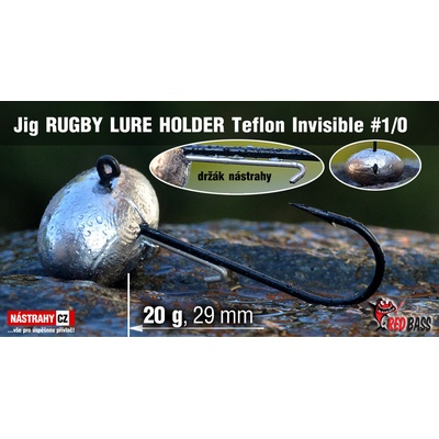 NASTRAHY.cz Jig Teflon Invisible RUGBY Lure holder #1/0 32 mm/0, 20 g 5 ks