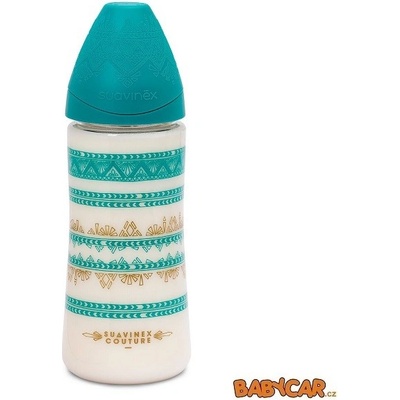 Suavinex Haute Couture láhev silikonová savička premium Zelená 360 ml