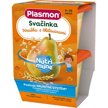 PLASMON Desiata bezlepková ovocná NUTRI-MUN hruška s jogurtom 2x120g
