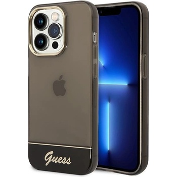 GUESS Кейс Guess GUHCP14LHGCOK за iPhone 14 Pro 6.1"", черен / черен, твърд, Translucent (GUE002196-0)