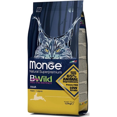 Monge Cat BWild Low Grain zajíc 1,5 kg