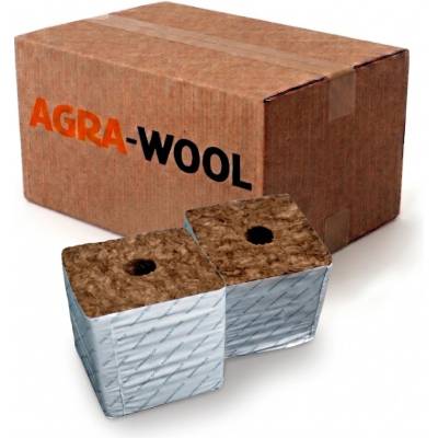 Agra Wool Start Block pěstební kostka 75x75x65mm, s malou dírou 28/35mm BOX, 224ks