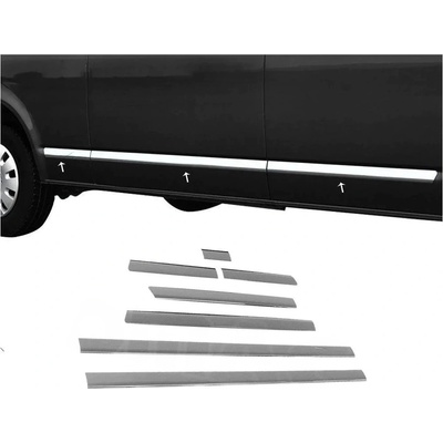 Omtec Nerez kryty bočných dverí VW Transporter T5, T6 dlhý leštené 7 ks